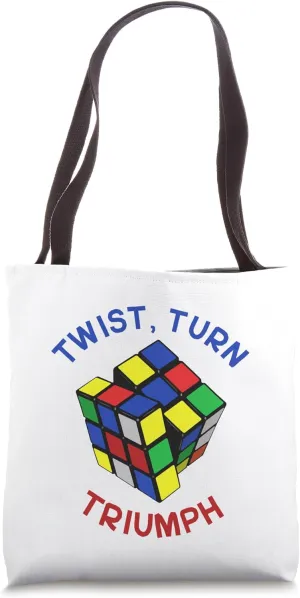 Speedcubing Enthusiast - Twist, Turn, Triumph Graphic Design Tote Bag