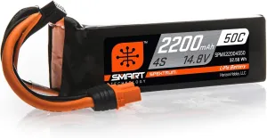 Spektrum 14.8V 2200mAh 4S 50C Smart LiPo Battery: IC3, SPMX22004S50