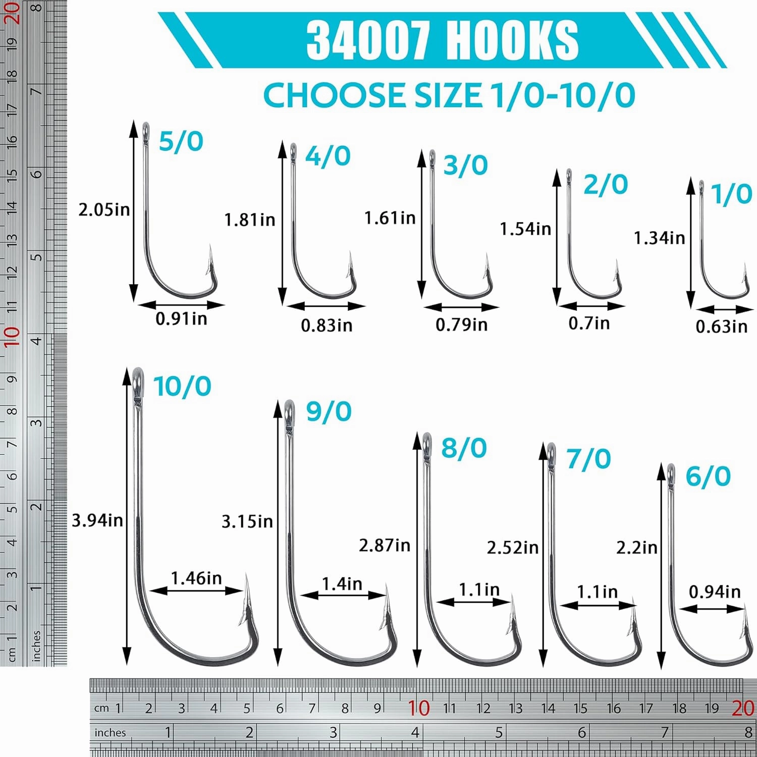 Stainless Steel Fishing Hooks,50PCS Saltwater J Hooks O'Shaughnessy Hooks Trolling Hooks Forged Long Shank Extra Strong Fish Hooks Inline Hooks for Salt and Fresh Water Size 1/0-10/0