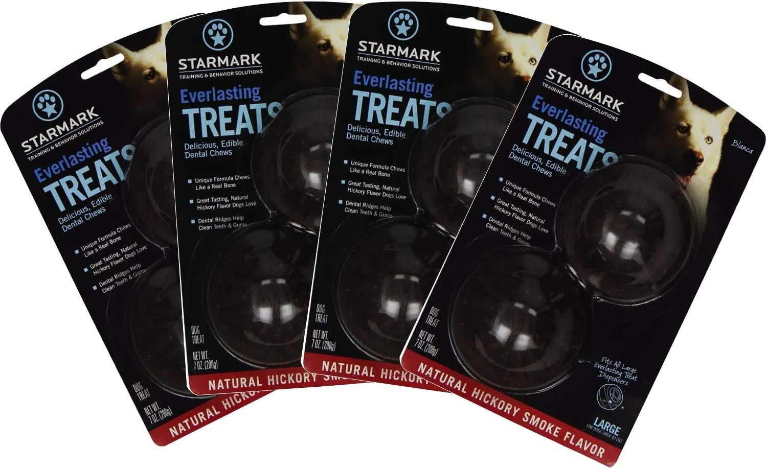 StarMark Triple Crown EVERLASTING DOG TREAT Hard Chew HICKORY SMOKE LG 8 Treats