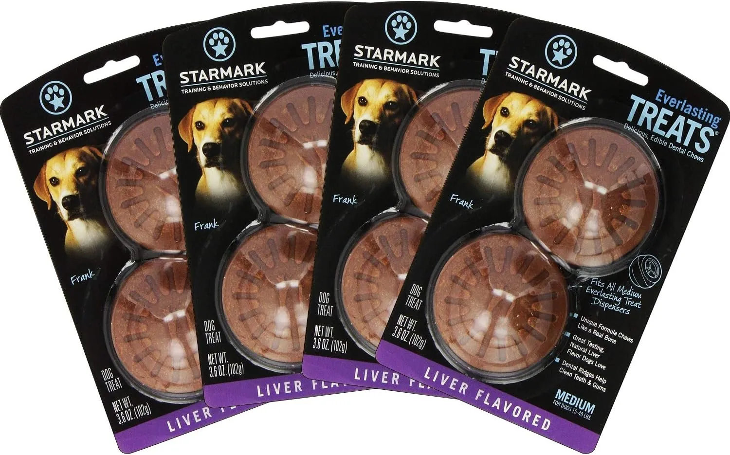 StarMark Triple Crown EVERLASTING DOG TREAT Hard Chew LIVER MEDIUM 8 Treats