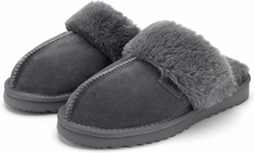 Stelle Women's Furry Platform Comfy Slippers Winter Fluffy Cozy Plush Home Shoes Indoor Outdoor