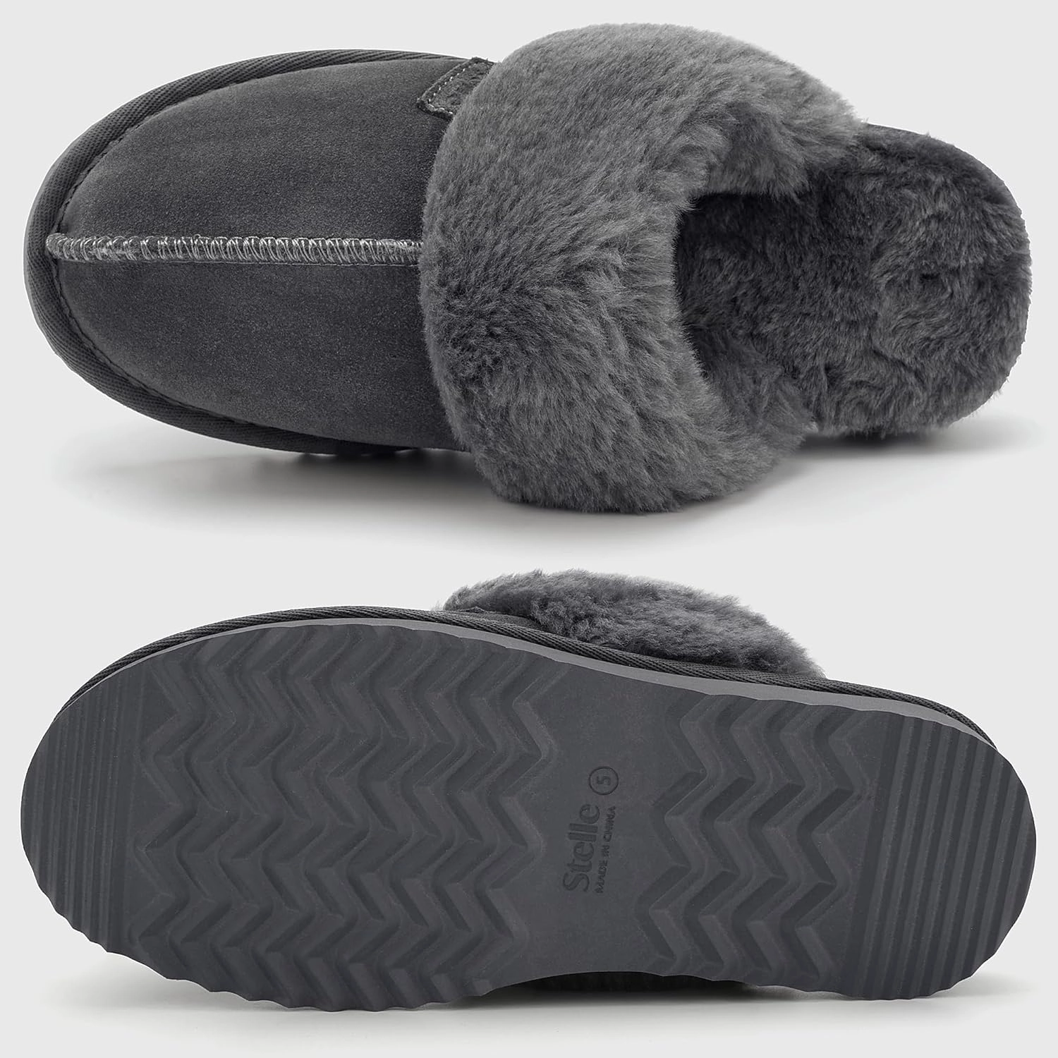 Stelle Women's Furry Platform Comfy Slippers Winter Fluffy Cozy Plush Home Shoes Indoor Outdoor