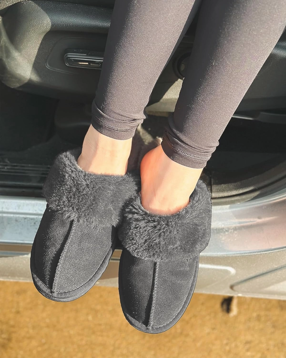 Stelle Women's Furry Platform Comfy Slippers Winter Fluffy Cozy Plush Home Shoes Indoor Outdoor