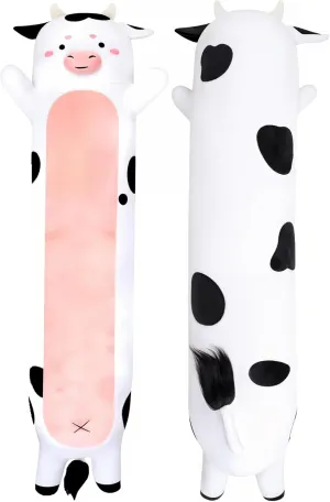 Stuffed Animal Cow Print Body Pillow – Soft Plush Toy & Throw Pillow for Kids, Small (23 Inches) Soft Plushies Stuff Gift for Boys and Girls