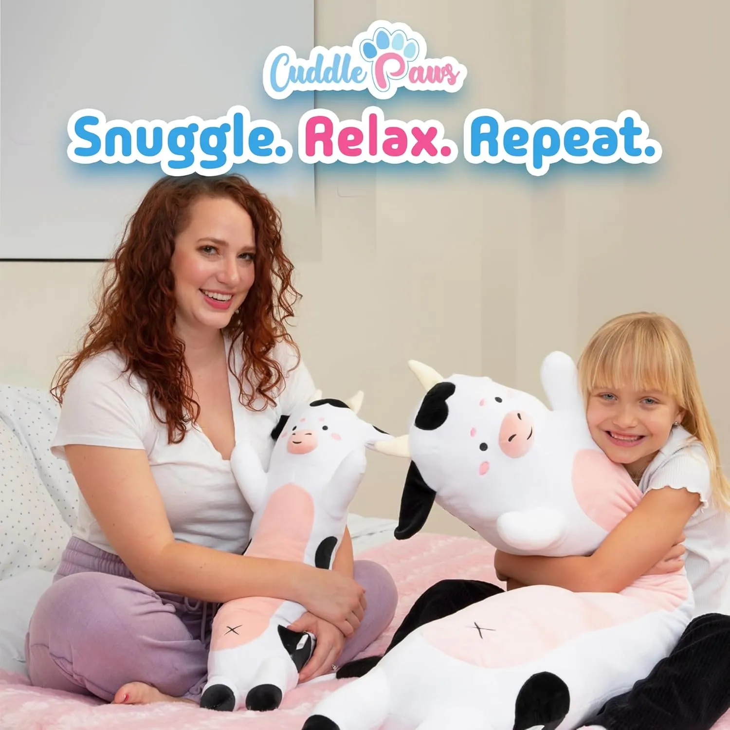 Stuffed Animal Cow Print Body Pillow – Soft Plush Toy & Throw Pillow for Kids, Small (23 Inches) Soft Plushies Stuff Gift for Boys and Girls