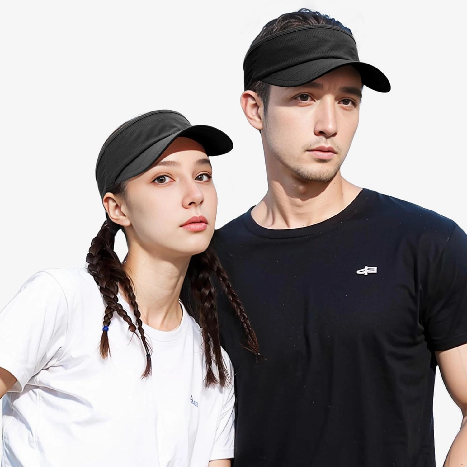 Sukeen 2 Pack Sports Sun Visor Women Men Lightweight Packable Stretchy Visor Hat for Golf, Tennis, Running, Daily Wear