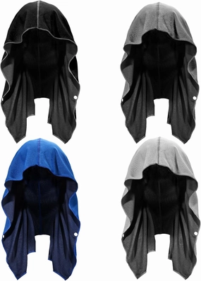 Sukeen Cooling Hoodie Towel 4 Pack, Cooling Towels for Neck and Face Quick Drying Absorbent, UV Protection Cooling Neck Wraps, Sport Workout Camping Cycling Cooling Towel