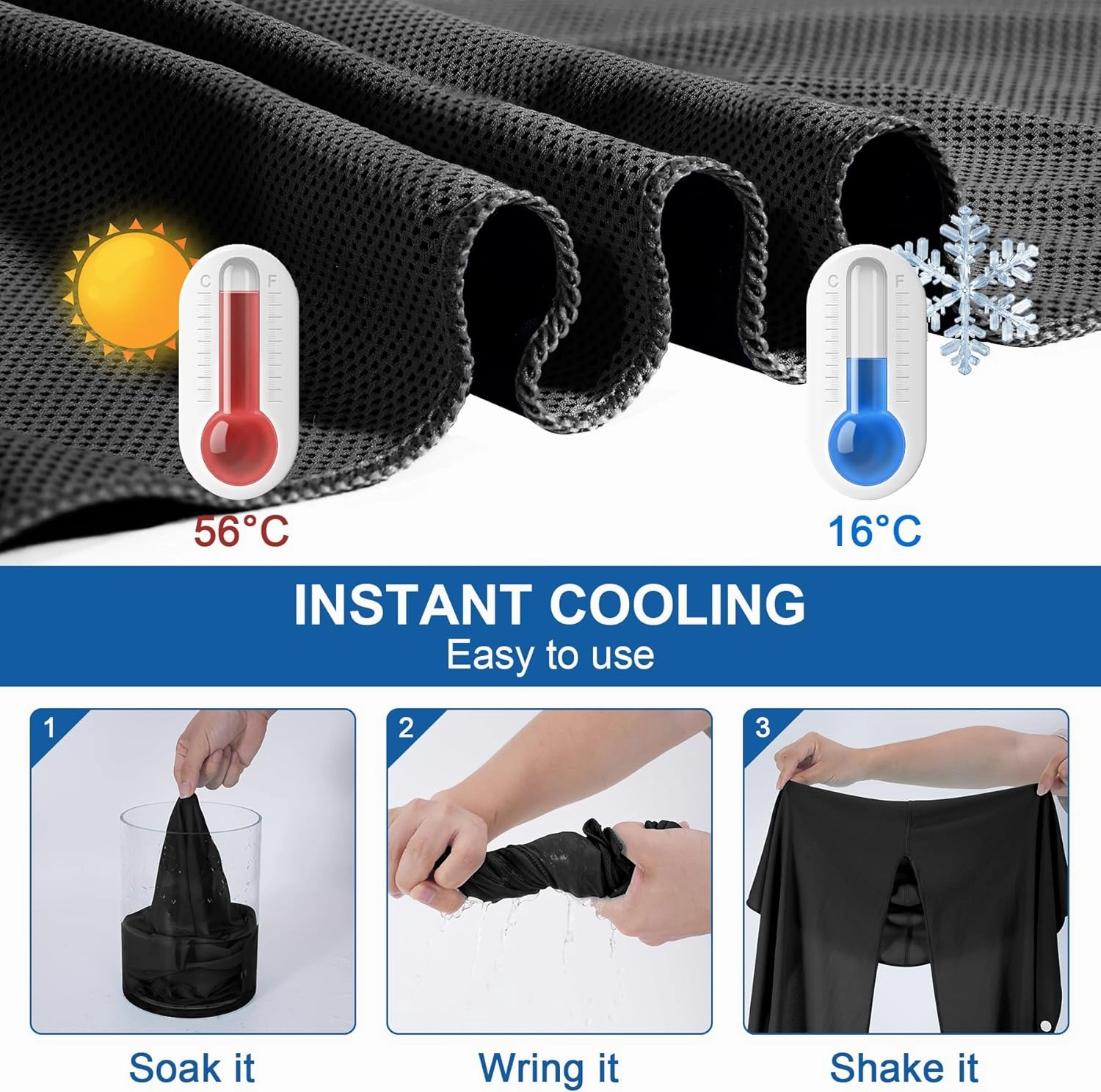 Sukeen Cooling Hoodie Towel 4 Pack, Cooling Towels for Neck and Face Quick Drying Absorbent, UV Protection Cooling Neck Wraps, Sport Workout Camping Cycling Cooling Towel