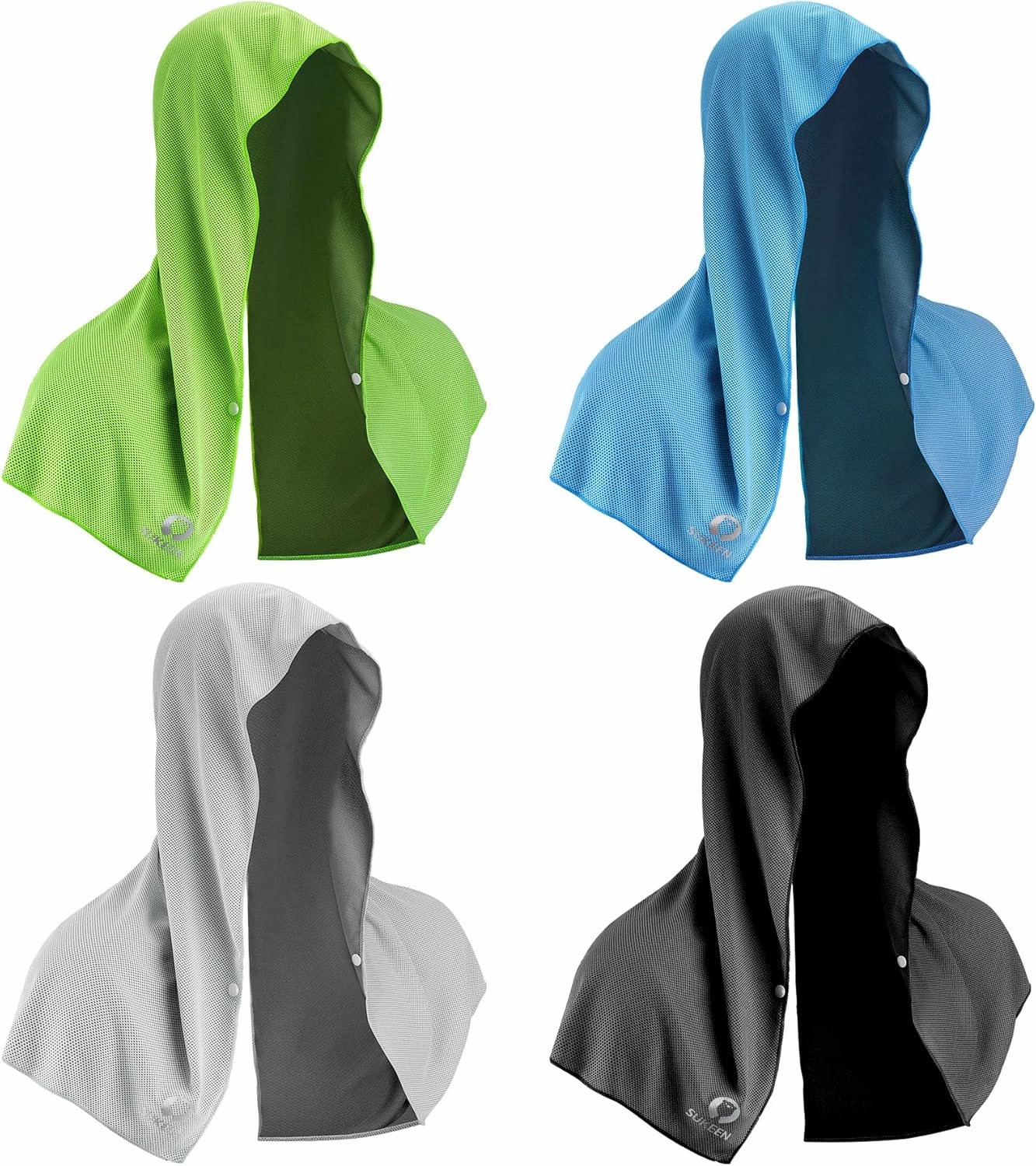 Sukeen Cooling Hoodie Towel, Absorbent Quick-Drying Cooling Towels for Neck and Face, UV Sun Protection Cooling Neck Wraps Sport Head Cooling Towel Hot Weather