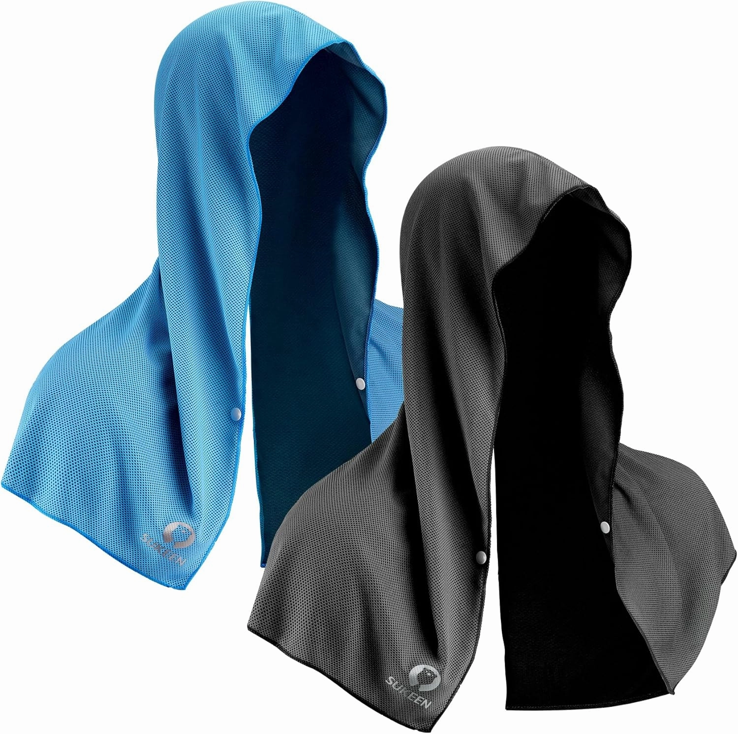 Sukeen Cooling Hoodie Towel, Absorbent Quick-Drying Cooling Towels for Neck and Face, UV Sun Protection Cooling Neck Wraps Sport Head Cooling Towel Hot Weather
