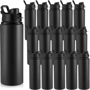 Sunnyray 16 Pcs Aluminum Water Bottle Bulk Multicolor Reusable Sports Bottle with Snap Lids Multipack Vacuum Water Flask for Travel Camping, Picnics, Gym, Hiking, Cycling, Fishing