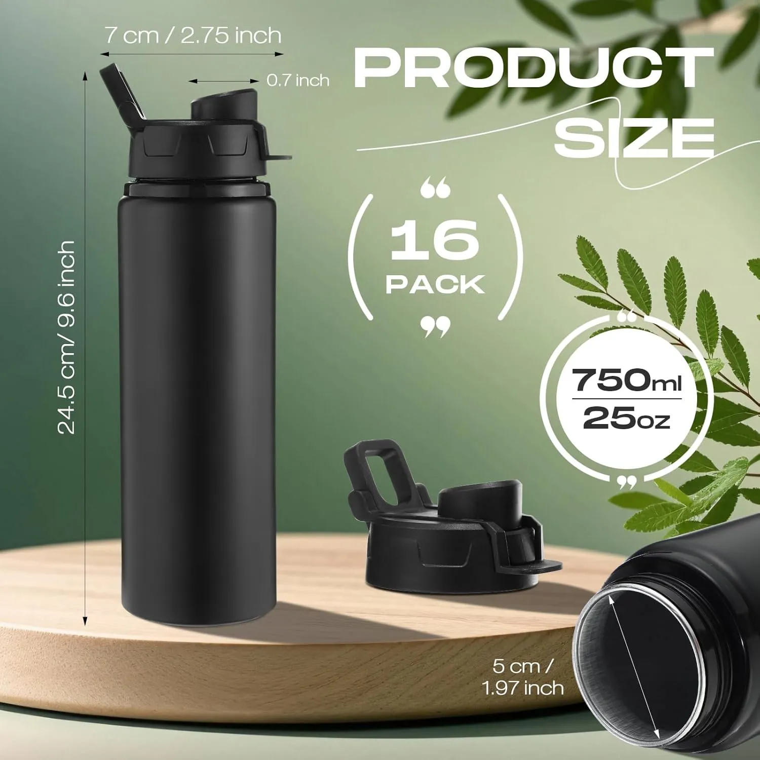 Sunnyray 16 Pcs Aluminum Water Bottle Bulk Multicolor Reusable Sports Bottle with Snap Lids Multipack Vacuum Water Flask for Travel Camping, Picnics, Gym, Hiking, Cycling, Fishing
