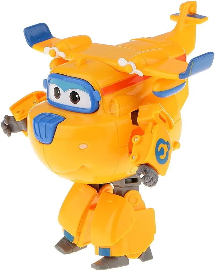 Super Wings Transformable Toys, 5 in Donnie Transforming Airplane, 2-in-1 Mode Action Figures, Plane to Robot, Preschool Gift Transforming Figures Toys for Boys Girls Kids Age 3 4 5 6 7 8 