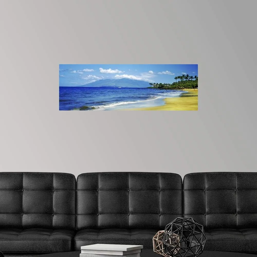 Surf on The Beach, Kapalua Beach, Maui, Wall Decal, Coastal Artwork