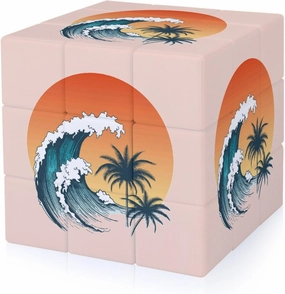 Surfer Big Wave Funny 3x3x3 Cube Smooth Lightweight Puzzle for Adult Graphic Printing Travel