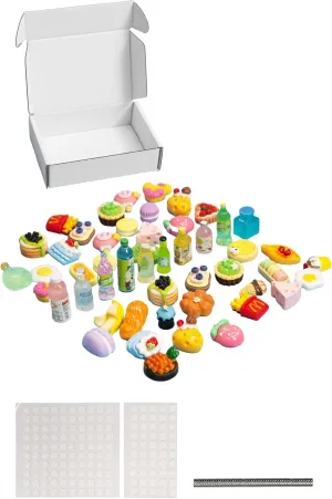 syberwell randomized 50pcs Miniature Resin Magnet Accessories for Eilik Robot, with Double-Side Tape for DIY Crafts