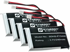 Synergy Digital Wireless Headset Batteries, Compatible with MITEL 50005711, 50006764 Wireless Headset Batteries (Li-Pol, 3.7V, 240mAh), Set of 4