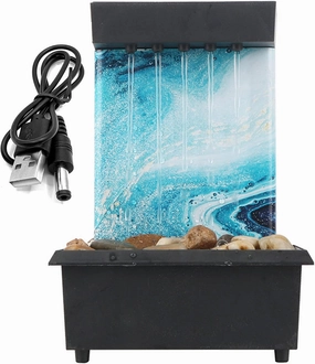 Tabletop Ball Fountain Waterfalls,Irregular Stone Water Fountain Indoor for Relaxation,Home/Office Decoration Meditiation Water Resin, House Warming Gifts New Home (#1)