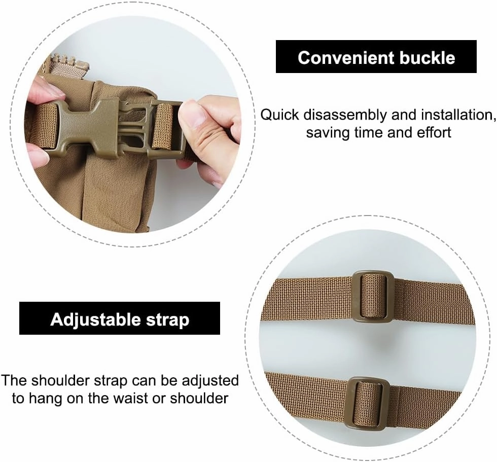 Tactical Hand Warmer Bag, Portable Drop Hanger Waist Handwarmer Pouch Reusable Hand Warming Muff with Zipped Pocket and Adjustable Strap for Hunting,Camping,Working,Hiking