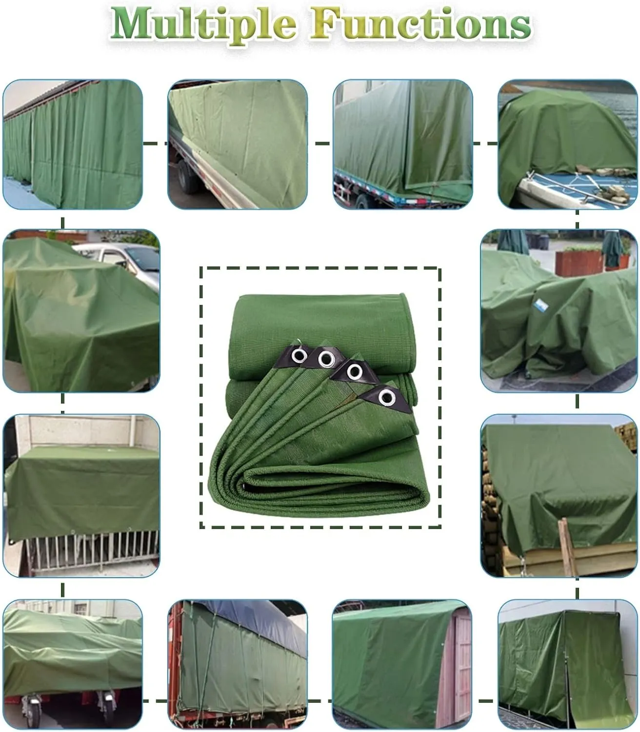 Tarpaulin Waterproof Heavy Duty Sheet Multipurpose Tarp Tent - Cover Made of 0.75mm Thick Tarpaulin, Fishing Camping Groundsheet Rainproof Canopy Tent (Size : 1.5x2m)