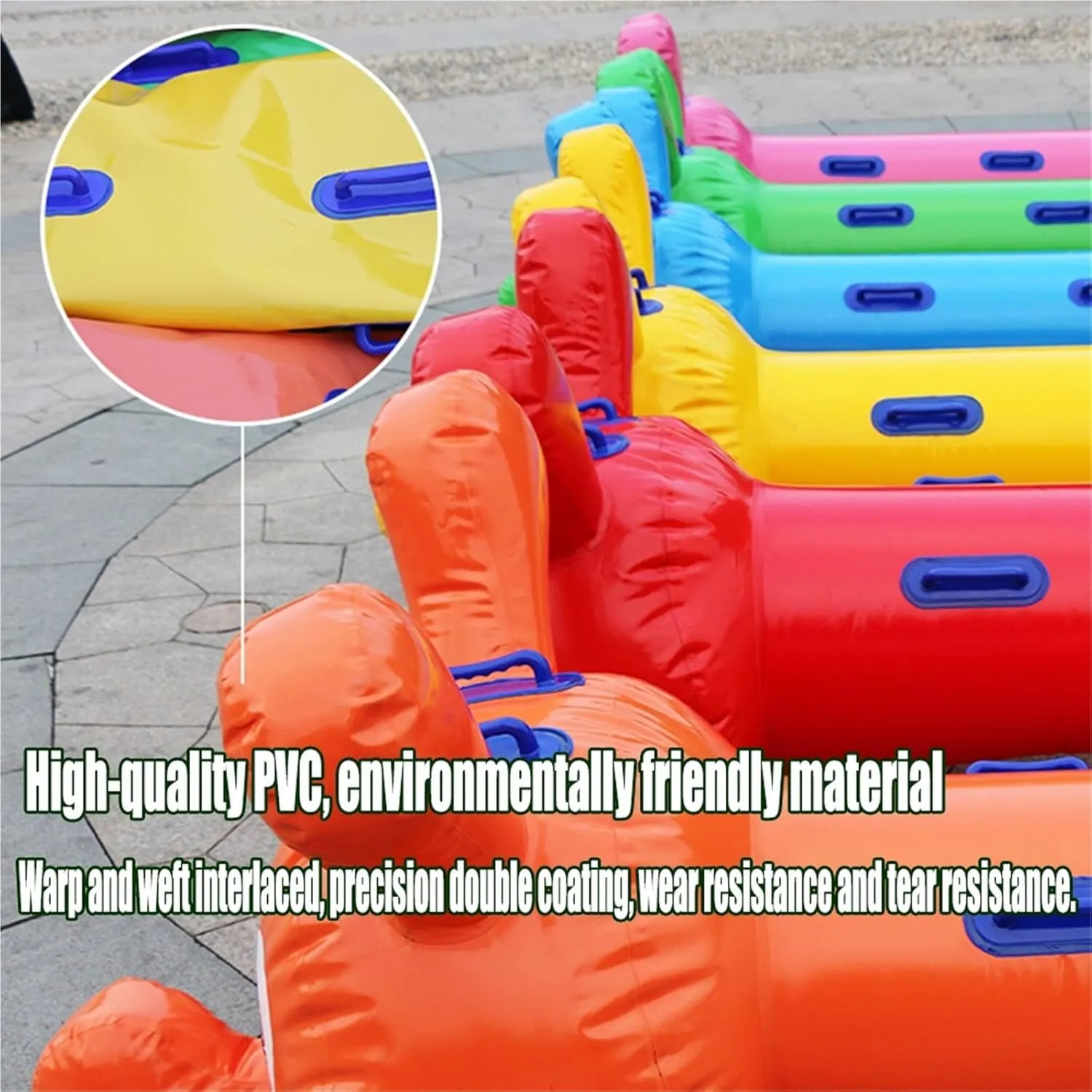 Team Building Games 2PCS Outdoor Carnival Inflatable Toys, Games Group Collaboration Fun Competition Game Multiplayer Cycling Toys(9 Seats/L-5.5M)