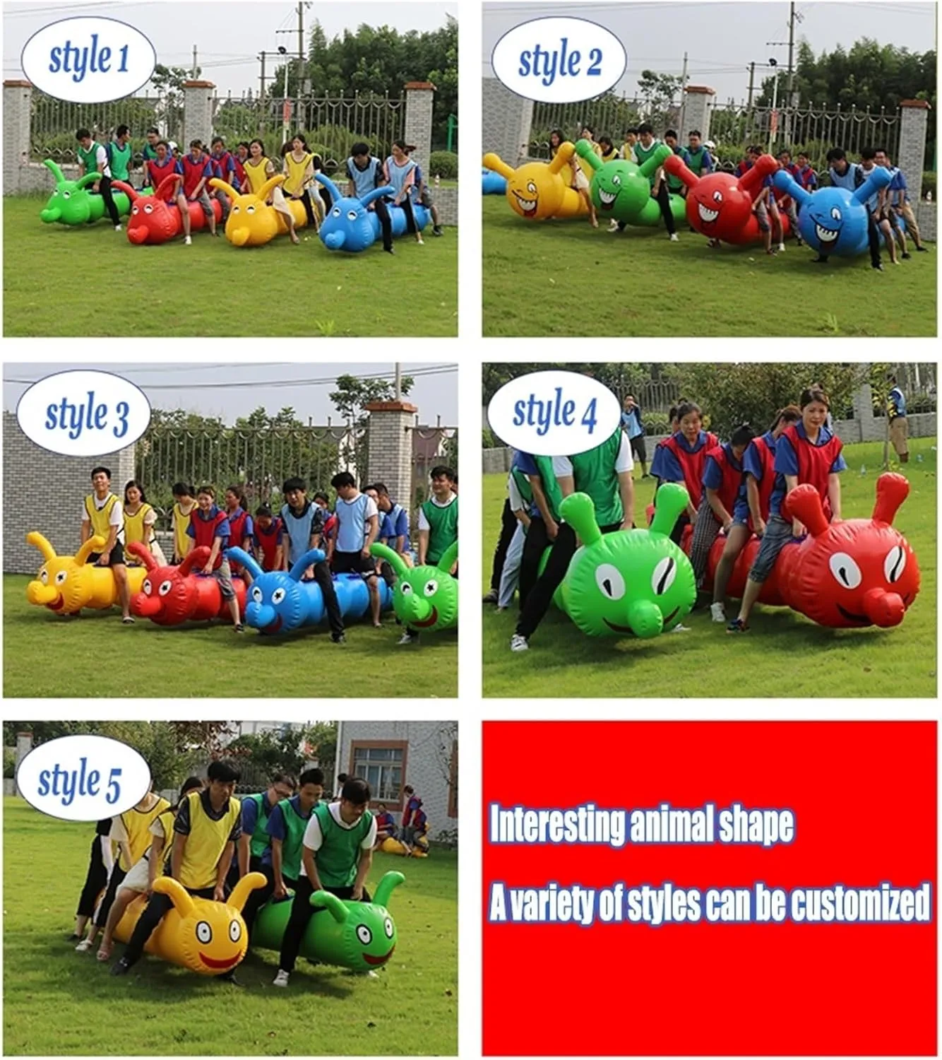 Team Building Games 2PCS Outdoor Carnival Inflatable Toys, Games Group Collaboration Fun Competition Game Multiplayer Cycling Toys(9 Seats/L-5.5M)