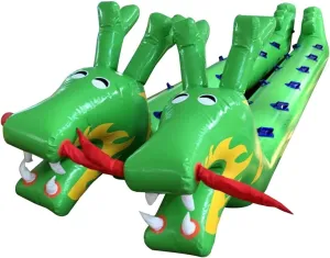 Team Building Games Teamwork Sports Toy Inflatable Dragon Boat, Adult Outdoor Activities Celebration Group Competition Game Equipment, 2 PCS(14 seats/L-8M)