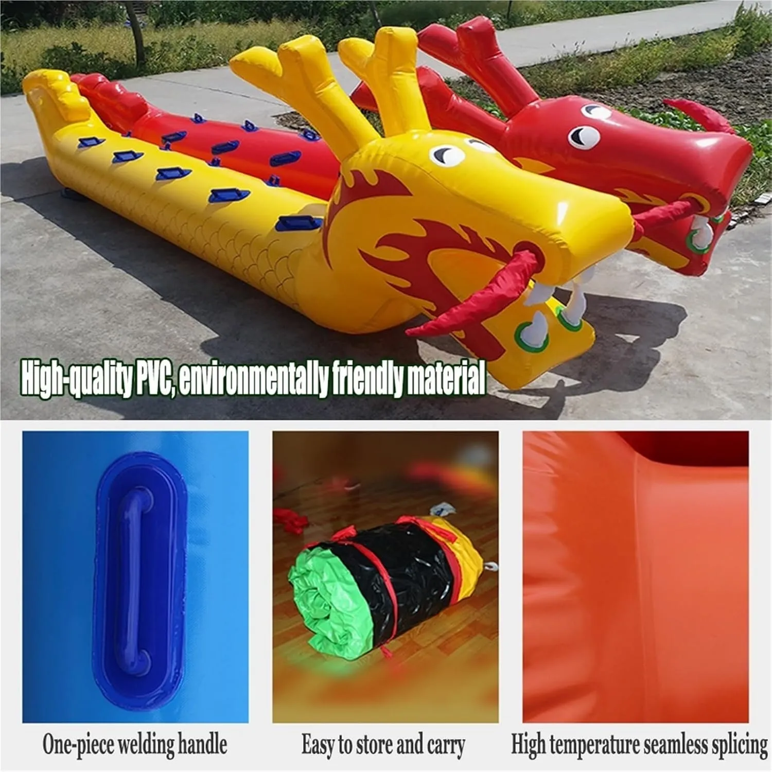 Team Building Games Teamwork Sports Toy Inflatable Dragon Boat, Adult Outdoor Activities Celebration Group Competition Game Equipment, 2 PCS(14 seats/L-8M)