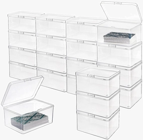 Tebery 20 Pcs Plastic Playing Card Cases Clear, Waterproof Card Deck Box for Game, Sturdy Trading Card Holder Organizer, Portable Card Game Storage Container for Party, Travel, Outdoors, Snap Closed