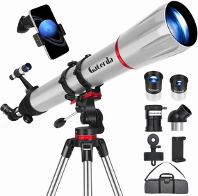 Telescope, 90mm Aperture 900mm Refractor Telescope for Adults High Powered, Astronomical Telescopes for Adults Astronomy Beginners with Professional Eyepieces, Tripod, Phone Adapter&Carry Bag