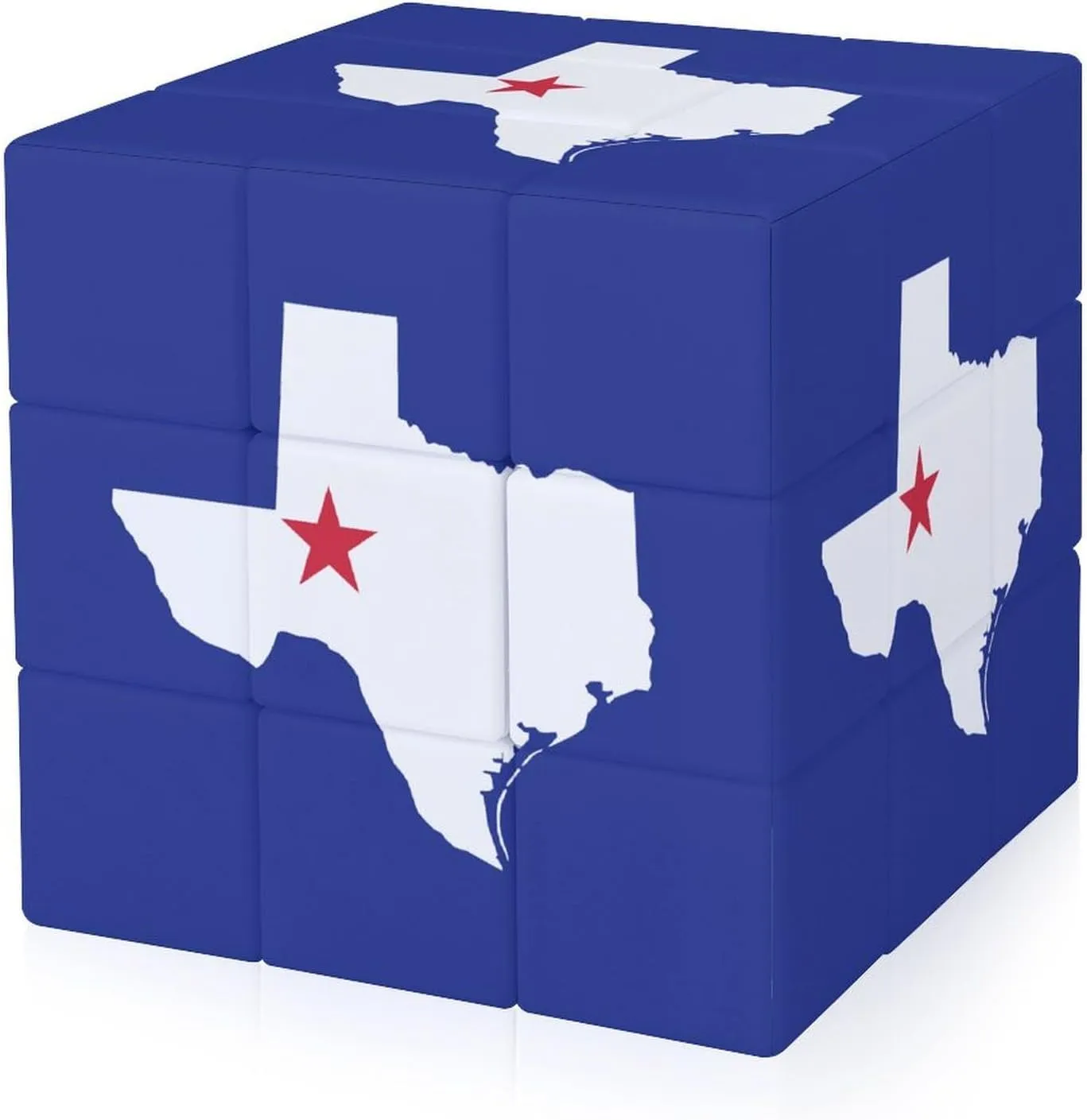Texas Flag Map Funny 3x3x3 Cube Smooth Lightweight Puzzle for Adult Graphic Printing Travel
