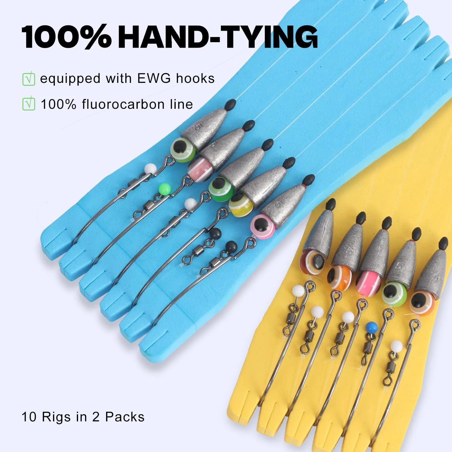 Texas Rig Kit 10 PCs 3/16 1/4 3/8oz with Paddle Tail Swimbaits and Reusable Bait Rig Keeper Case, Quick-Fishing Bass Fishing Lures Kit