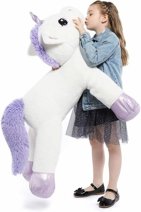 Tezituor 43'' Big Unicorn Plush Toys,Giant Unicorn Stuffed Animals,Unicorn Birthday Decorations for Girls,White Unicorns Gifts for Children