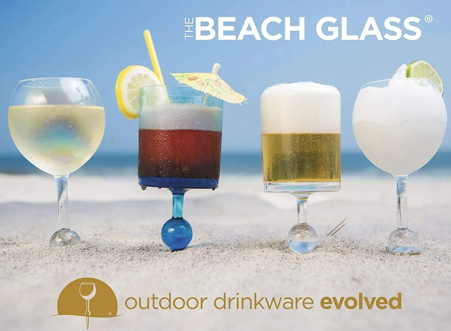 The Beach Glass- Original Floating Acrylic Wine Glass- for Pool, Beach, Camping, Picnic and Outdoor - 1 Pink Sunset 1 Purple Haze