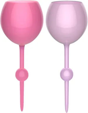 The Beach Glass- Original Floating Acrylic Wine Glass- for Pool, Beach, Camping, Picnic and Outdoor - 1 Pink Sunset 1 Purple Haze
