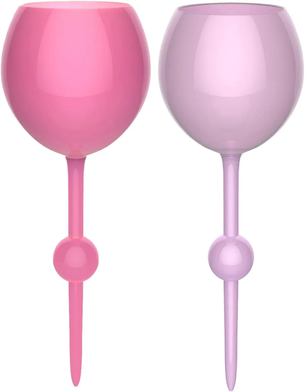 The Beach Glass- Original Floating Acrylic Wine Glass- for Pool, Beach, Camping, Picnic and Outdoor - 1 Pink Sunset 1 Purple Haze