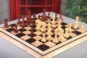 The House of Staunton The Aristocrat Series Luxury Chess Set - Pieces Only - 4.4" King (Blood Rosewood & Natural Boxwood)