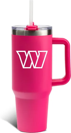 The Memory Company Officially Licensed NFL 40oz Game Day Tumbler - Double Wall Insulated Stainless Steel Travel CupPink, Football Fan Drinkware with Leak-Proof Lid, For Hot & Cold Beverages