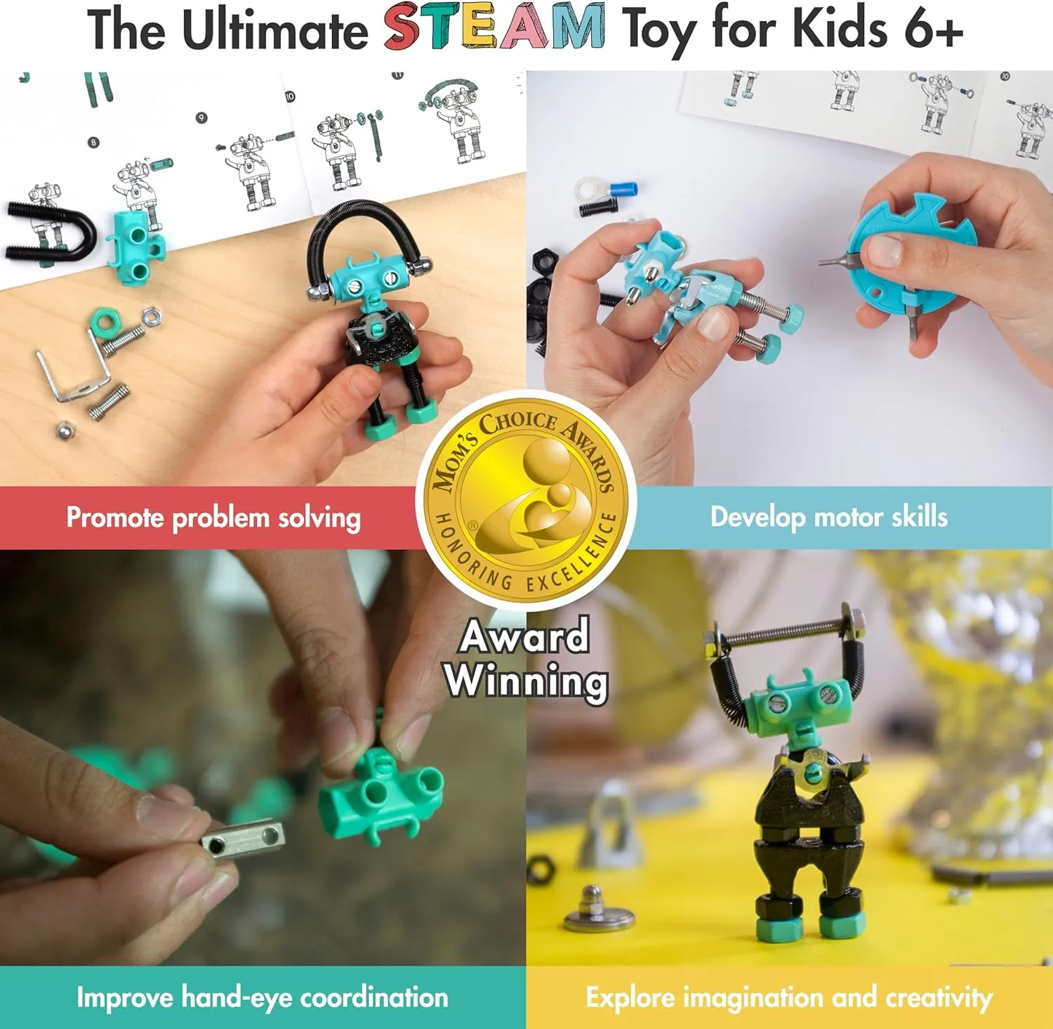 The Off Bits BabaBit Build Your Own Robot Toy Construction Set, Educational Easter Gift STEM Activities Learning Kit, Creative Build and Play Model Kit Steam Toys for 6 7 8 9 10  Year Old Boys & Girls