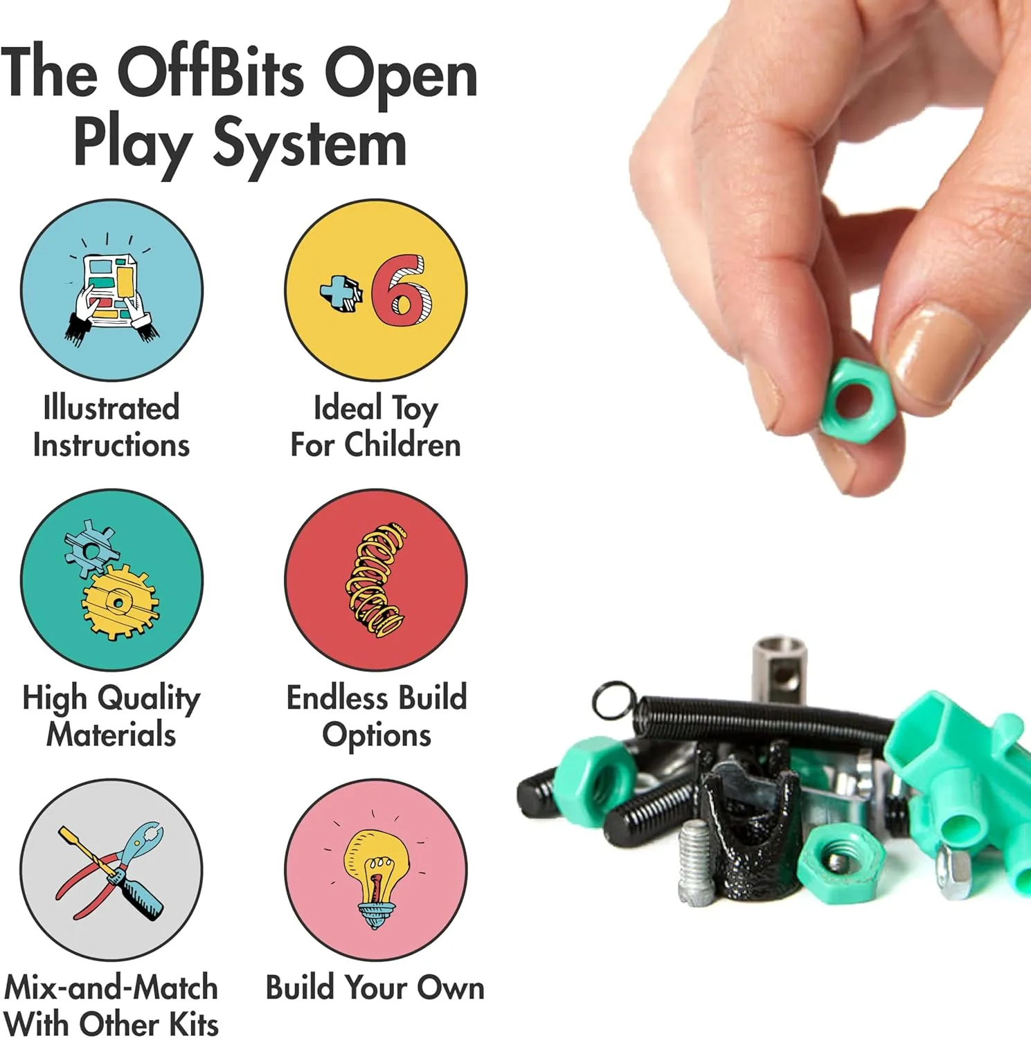 The Off Bits BabaBit Build Your Own Robot Toy Construction Set, Educational Easter Gift STEM Activities Learning Kit, Creative Build and Play Model Kit Steam Toys for 6 7 8 9 10  Year Old Boys & Girls