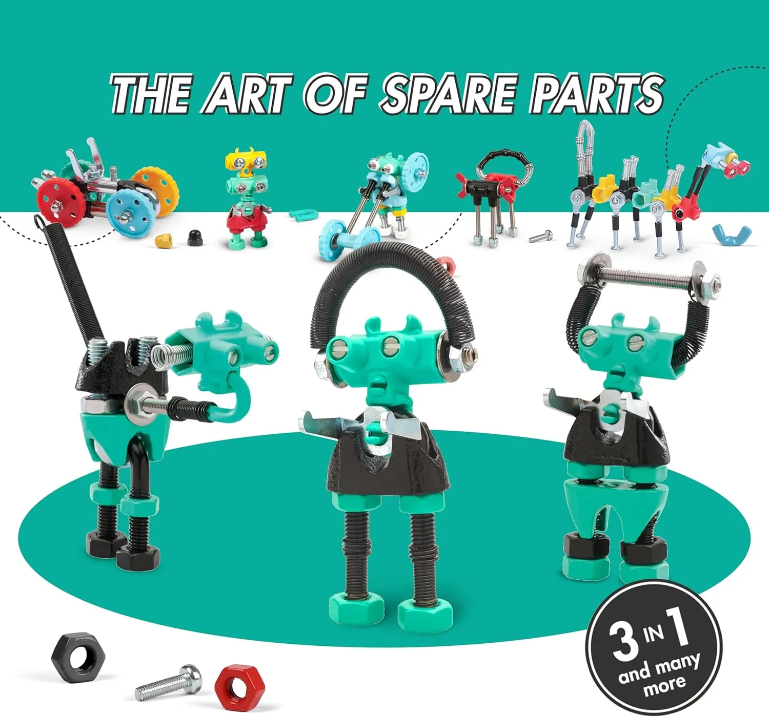 The Off Bits BabaBit Build Your Own Robot Toy Construction Set, Educational Easter Gift STEM Activities Learning Kit, Creative Build and Play Model Kit Steam Toys for 6 7 8 9 10  Year Old Boys & Girls