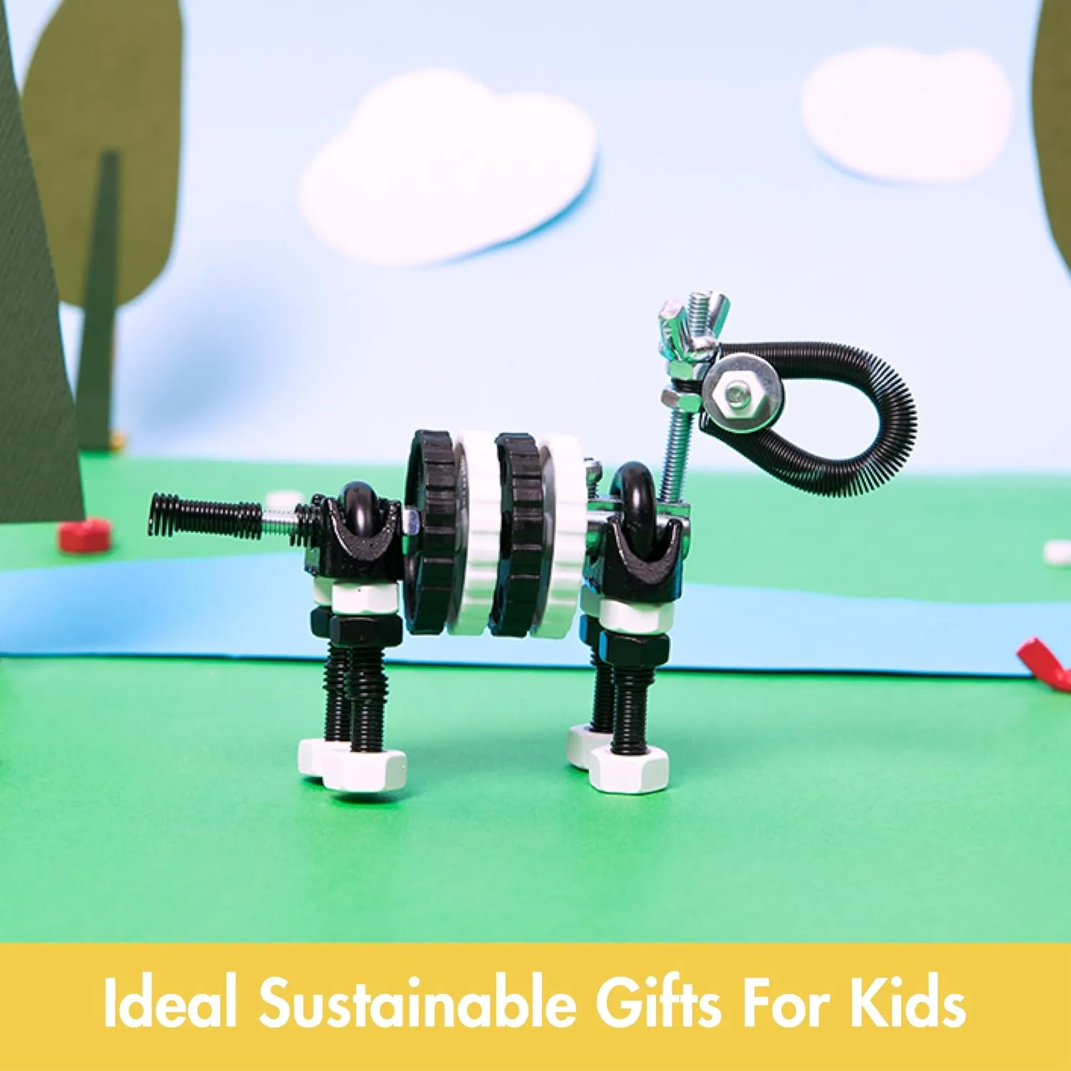 The Off Bits Build Your Own Zebra Robot Model, Gift Ideas, STEM Building Toy for Kids 6-9 , Educational Engineering Kit, Construction & Creative Gift for Boys & Girls