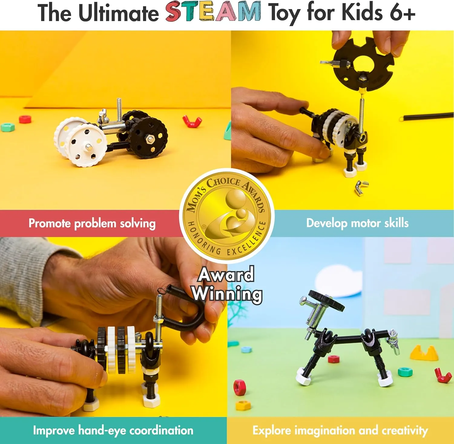The Off Bits Build Your Own Zebra Robot Model, Gift Ideas, STEM Building Toy for Kids 6-9 , Educational Engineering Kit, Construction & Creative Gift for Boys & Girls