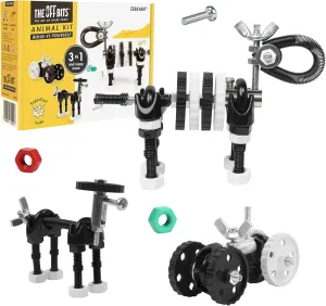 The Off Bits Build Your Own Zebra Robot Model, Gift Ideas, STEM Building Toy for Kids 6-9 , Educational Engineering Kit, Construction & Creative Gift for Boys & Girls