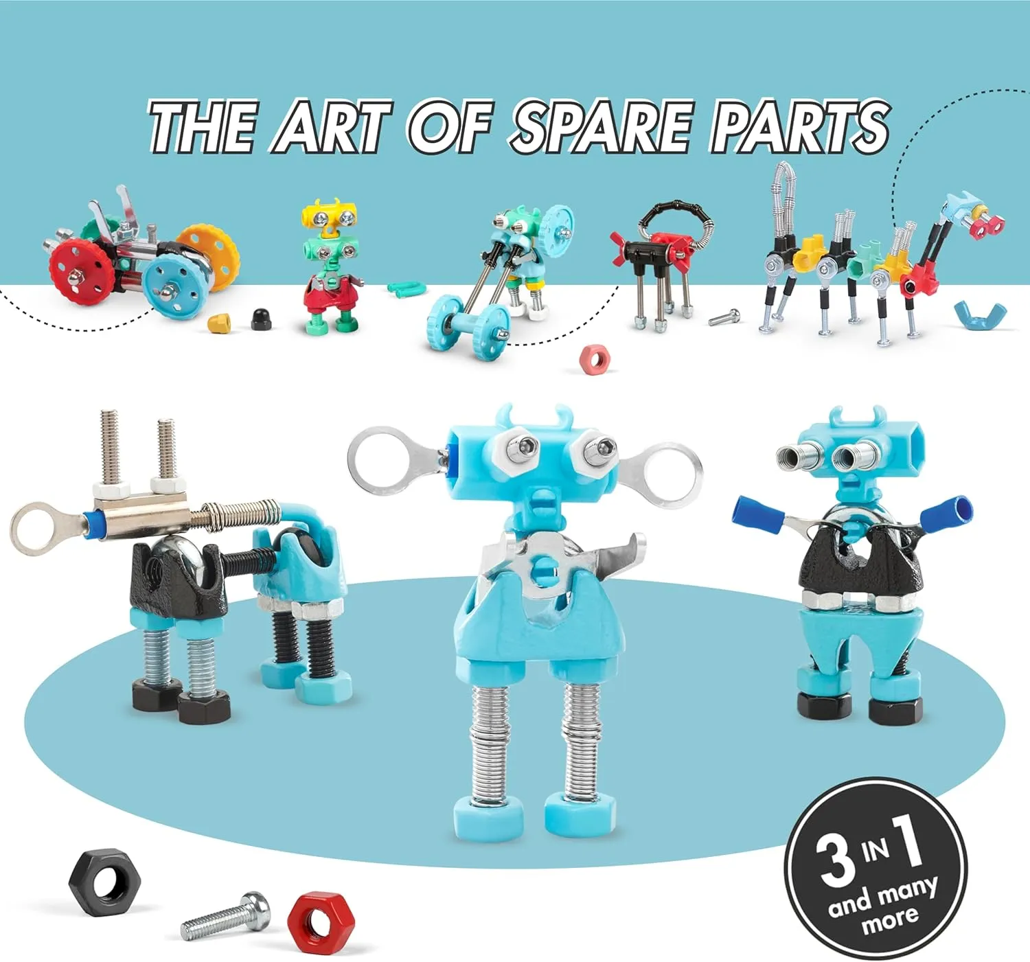 The Off Bits CareBit Build Your Own Robot Toy Construction Set, Educational Gift STEM Activities Learning Kit, Creative Build and Play Model Kit Steam Toys for 6 7 8 9 10  Year Old Boys & Girls