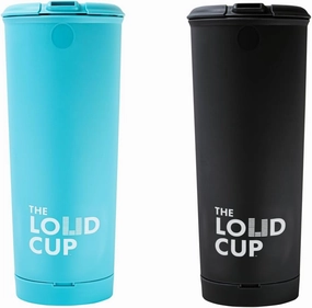 The LoudCup 20 oz Tumbler 2 Pack   Integrated Stadium Horn (Bluejay Blue & Raven Black) - Reusable Water Bottle for Sports Fans - Worlds Loudest Cup for Noisy Fans on Game Day & Tailgating