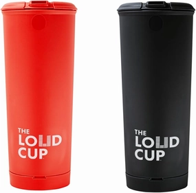 The LoudCup 20 oz Tumbler 2 Pack   Integrated Stadium Horn (Rooster Red & Raven Black) - Reusable Water Bottle for Sports Fans - Worlds Loudest Cup for Noisy Fans on Game Day & Tailgating