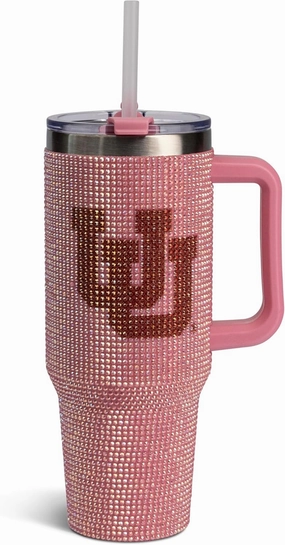 The Memory Company | Licensed NCAA 40oz Pink Bling Game Day Tumbler
