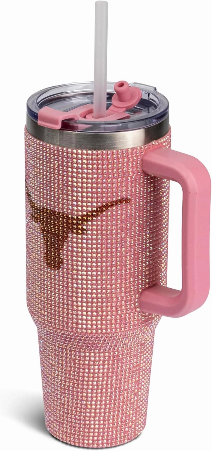 The Memory Company | Licensed NCAA 40oz Pink Bling Game Day Tumbler